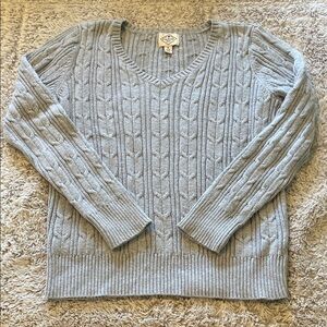 Gray Cable Knit Women's Sweater